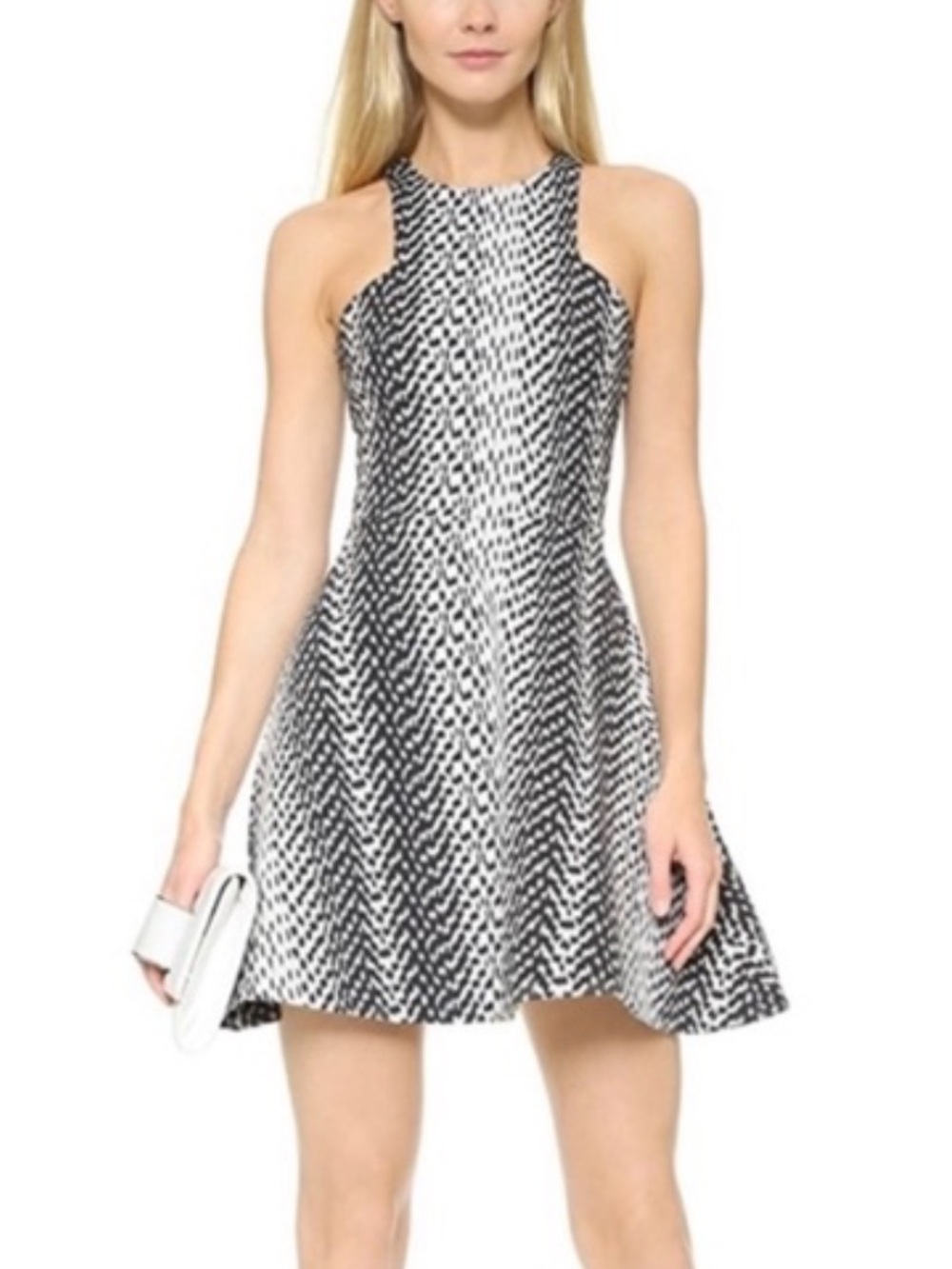 Elizabeth and James Black & White Clarissa Flare Dress